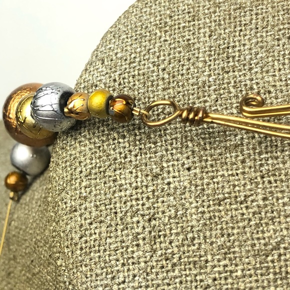 Gold Toned Bead Necklace and Earring Set - Picture 6 of 11